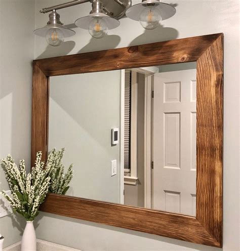 Shiplap Reclaimed Styled Wood Framed Mirror 20 Stain Colors Etsy