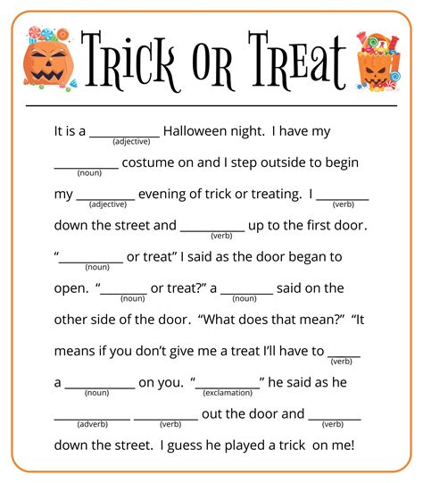 Halloween Mad Libs Printable Printable Word Searches