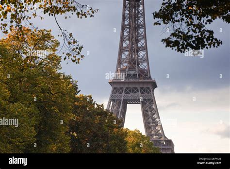 The Eiffel Tower From Champ De Mars Paris France Europe Stock Photo