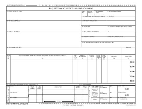 Dd Form 1149 Download Fillable Pdf Requisition And Invoiceshipping