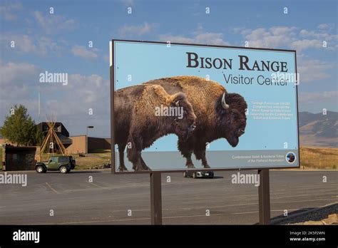 Welcome Sign At The Entrance To The National Bison Range In Montana