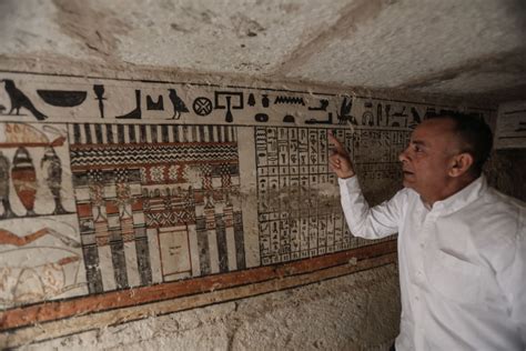 archaeologists in egypt have uncovered five 4 000 year old tombs belonging to inner members of
