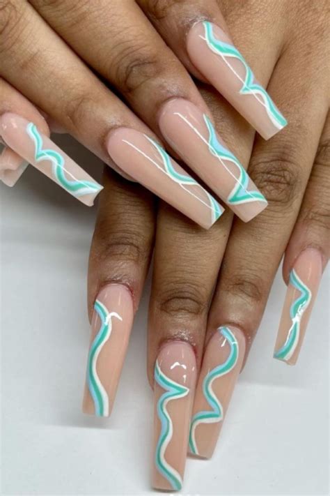 Coffin Shaped Summer Nails Bright Pink Coffin Shaped Nails For Summer