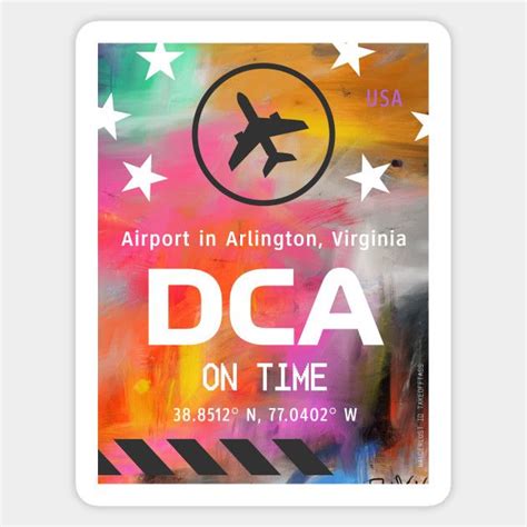 An Airport Sign With The Words Dca On It And Stars In The Sky Above