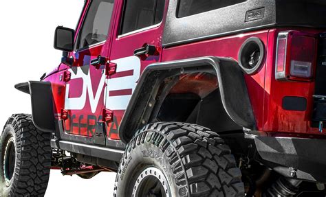 Dv8 Offroad Fendb 02 Front And Rear Flat Tube Fender Kit For 07 18 Jeep