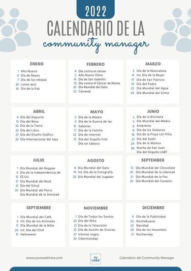 Calendario De Community Manager Para