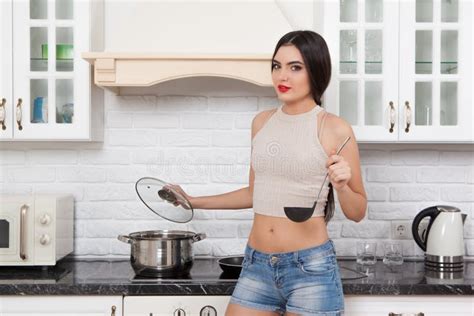Beautiful Girl In The Kitchen Stock Image Image Of Nutrition Attractive 79424081
