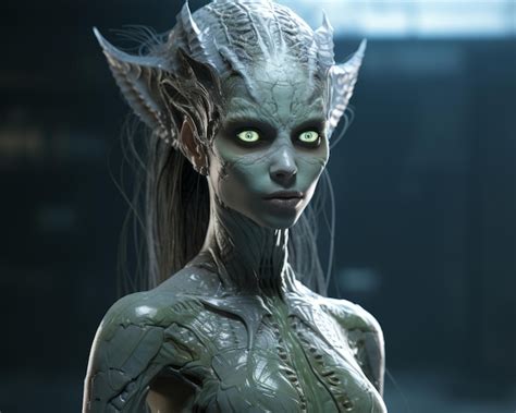 Premium Ai Image An Alien Woman With Glowing Eyes