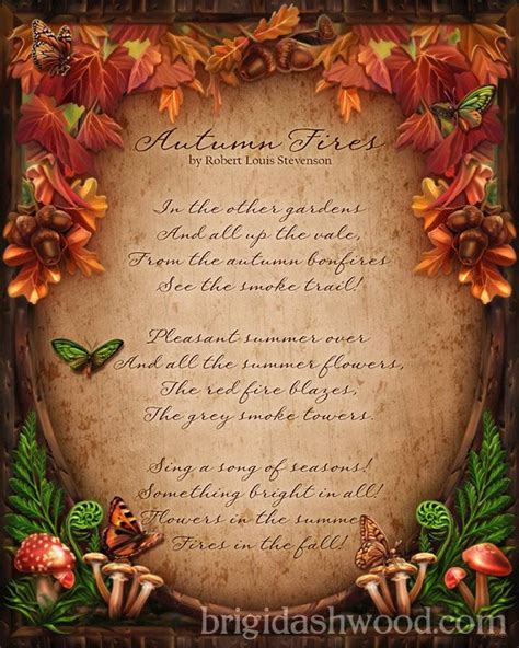 Autumn Poem From Robert Loius Stevenson Art By Brigid Ashwood