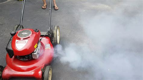 Regular lawn mower maintenance helps engine prevent problems, but how to fix it yourself, fast! Lawn mower blows white smoke and leaks oil - YouTube