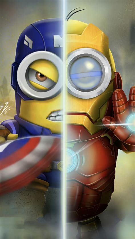 640x1136 Minion As Iron Man And Captain America Iphone 55c5sse Ipod