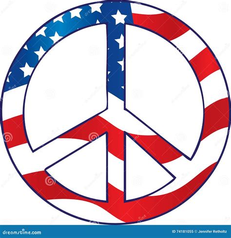 American Flag Peace Sign Stock Illustration Illustration Of America