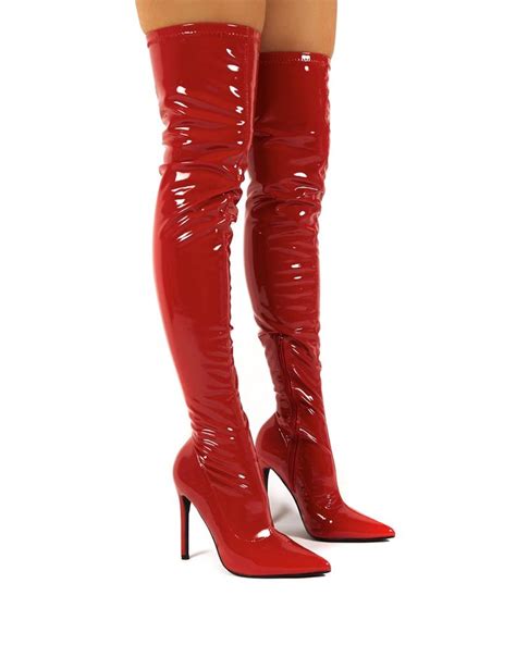 red patent heels red high heels stiletto heels red high heel boots thigh boot thigh high