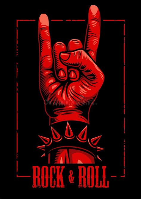 Hand In Rock N Roll Sign Stock Vector Illustration Of Metal 36928191
