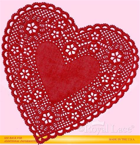 4 Red Lace Hearts Lace Paper Doilies Royal Lace 24pk Etsy