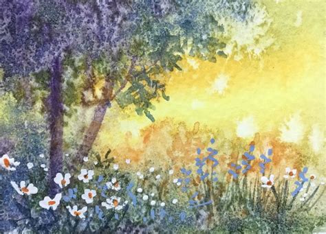 Daisies By The Field ACEO Watercolour Miniature Painting 2 5 Etsy UK