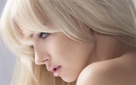 Wallpaper Face Women Model Blonde Long Hair Mouth Nose Person