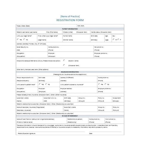 44 New Patient Registration Form Templates Printable Templates Vrogue