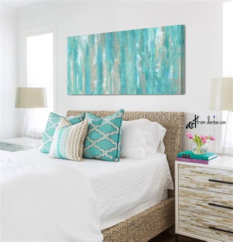 Large Wall Art Teal Home Decor Canvas Art Print Abstract