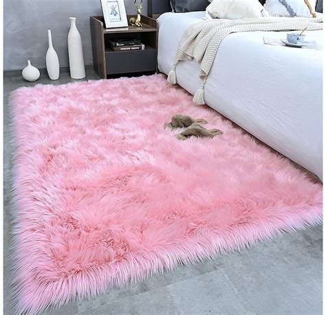 3x5 Feet Pink Rug Rugs For Bedroom Fluffy Rug Fur Rug Pink Etsy