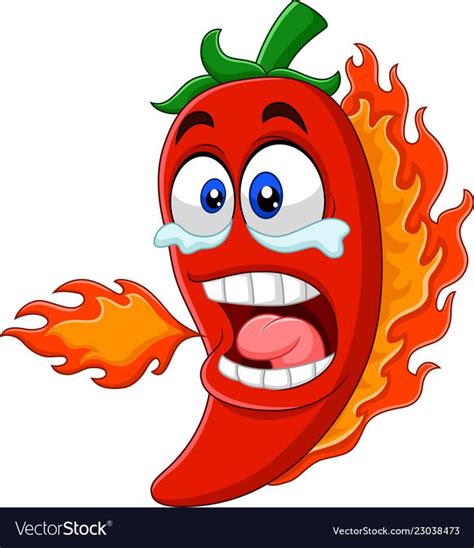 Cartoon Chili Pepper Breathing Fire Royalty Free Vector Monstros