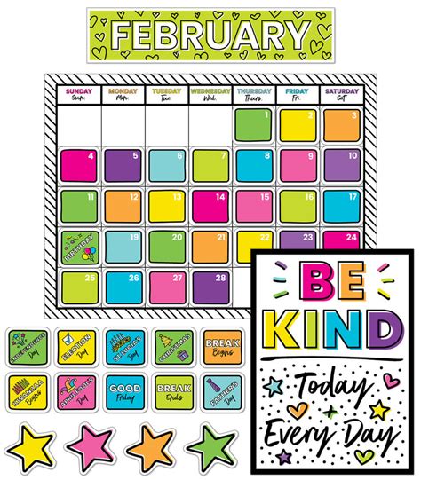 Carson Dellosa Education Kind Vibes Calendar Bulletin Board Set 129