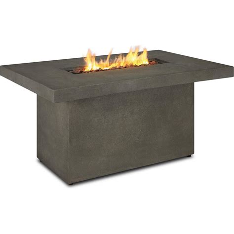 Real Flame Ventura 50 Inch Rectangle Propane Gas Fire Pit Chat Table