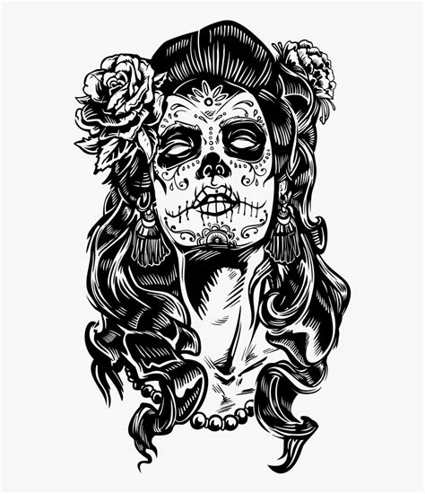 Mexican Skull La Calavera Catrina Dead Paper Clipart Drawing Day Of