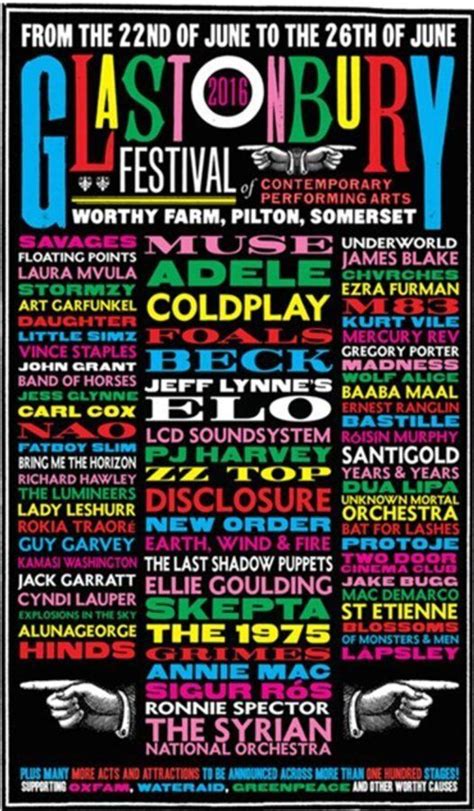 every glastonbury line up poster since 1970 music festival poster festival glastonbury
