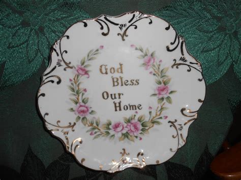 God Bless Our Home Lefton China Plate Housewarming Etsy