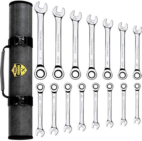 Ratcheting Wrench Set 18 Pieces Metric Or 15 Pieces Sae Ratchet