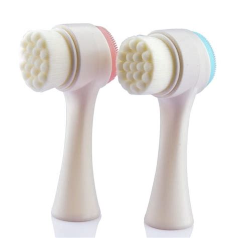 dual double sided manual silicone facial cleansing brush wholesale