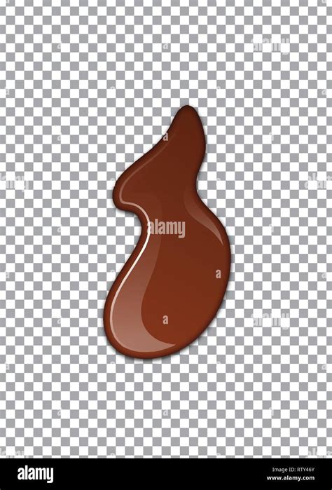 Melted Chocolate Syrup Leaking Drops Sweet Design Vector