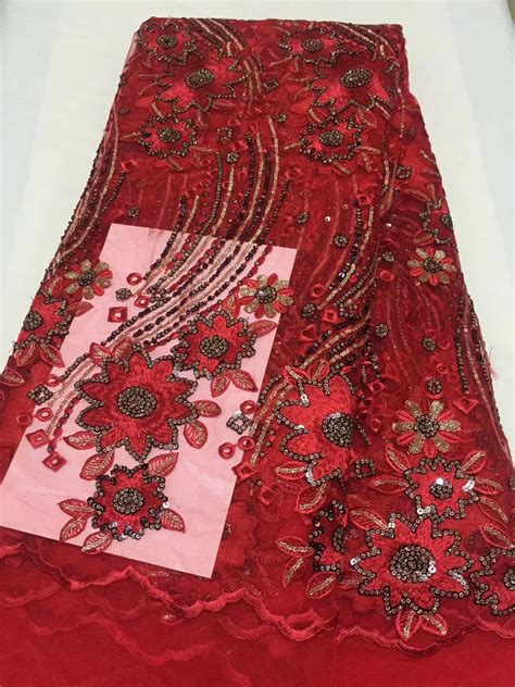 High Quality Nigerian Lace Fabrics With Stones African French Net Lace Fabric Embroidered Tulle