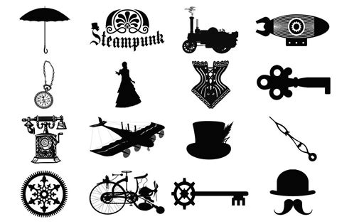 Steampunk Silhouette Clip Art By Frankiesdaughtersdesign On