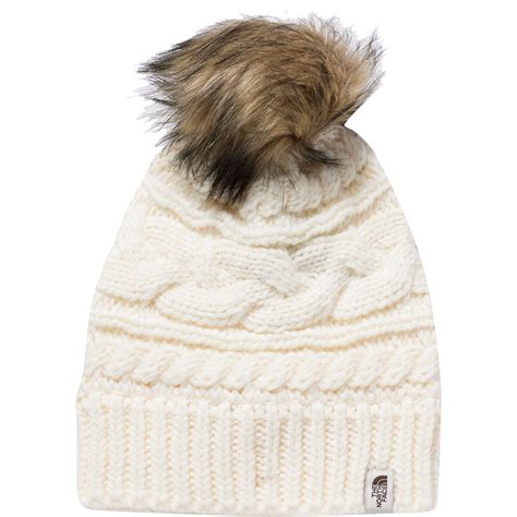 The North Face Triple Cable Fur Pom Beanie Womens