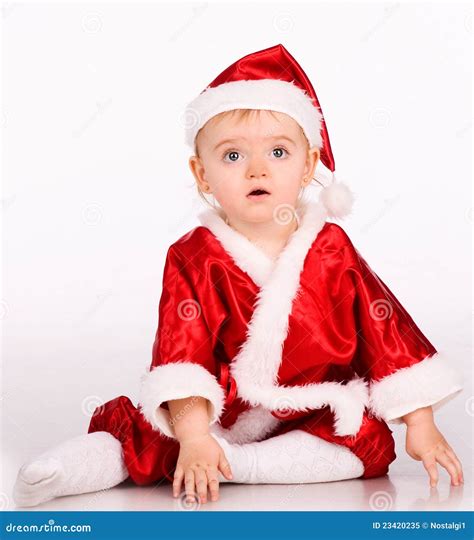 Cute Baby Dressed As Santa Claus Royalty Free Stock Photo Image 23420235