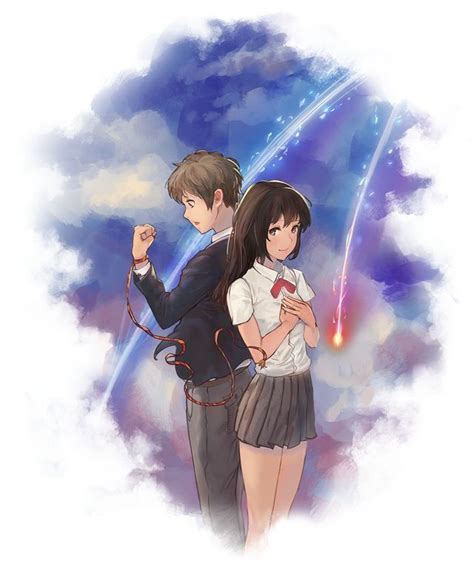 Your Name Mitsuha And Taki And The Comet Fondo De Pantalla De Anime