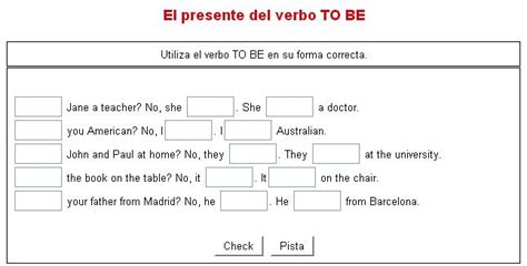 Ejercicios prácticos de inglés con el verbo TO BE Didactalia material educativo