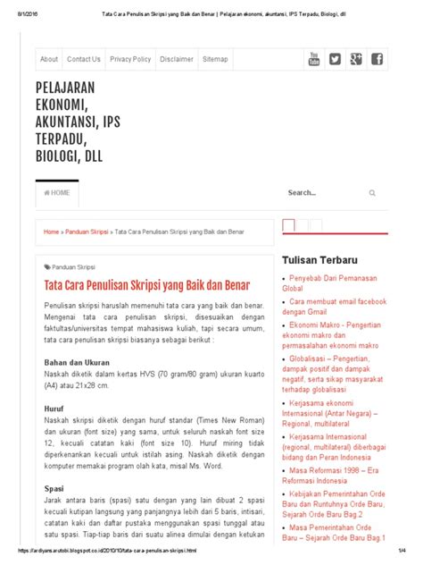 Kalimat memiliki berbagai macam bentuk dan juga kalimat deskripsi merupakan kalimat yang sering muncul dan sering di gunakan dalam bentuk contoh kutipan. Tata Cara Penulisan Skripsi Yang Baik Dan Benar - Kumpulan ...
