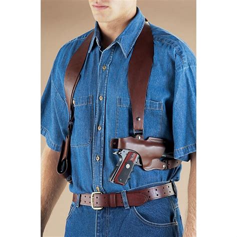 Classic Old West Styles Leather Shoulder Holster With Double Mag Pouch