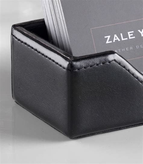  generic style desk business card holder. Black Leather Business Card Holder - Luxury Office Desk ...