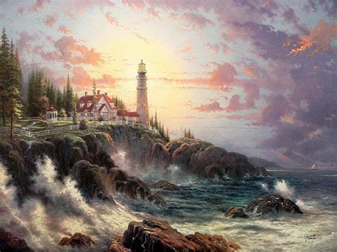 Thomas Kinkade Lighthouse Wallpaper Wallpapersafari