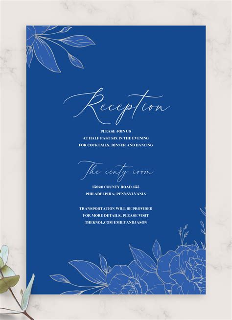 If you are only inviting several people or kids; Download Printable Royal Blue and Silver Wedding ...