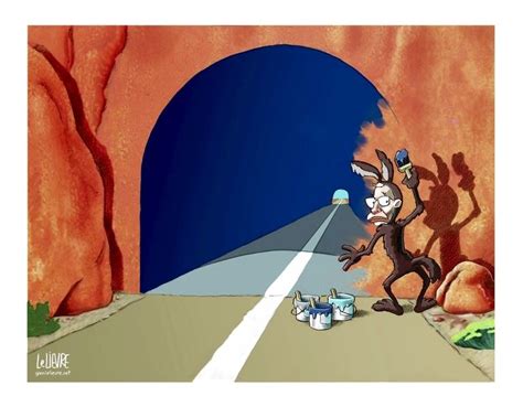 Painting The Tunnel Looney Tunes Characters Silhouette Art Coyote