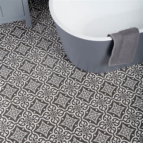 Devonstyle Black Pattern Matt Ceramic Wall And Floor Tiles