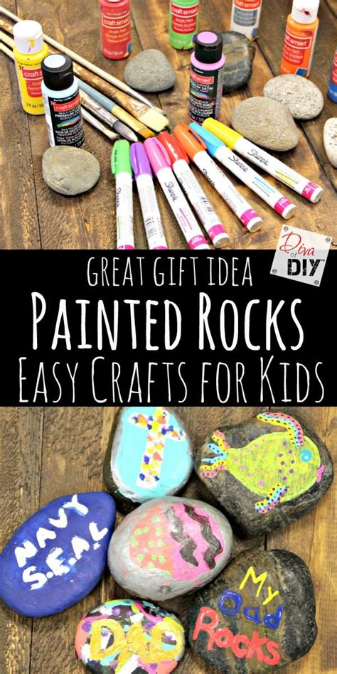 Quick And Easy Crafts For Kids How To Paint Rocks Diva Of Diy