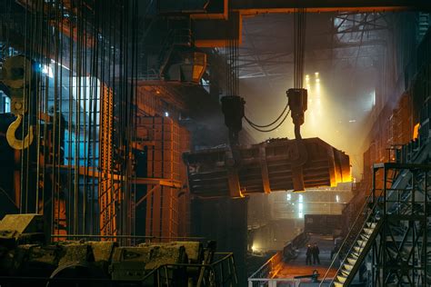 Fotos Gratis Noche Acero Metal Maquinaria Fábrica Industria