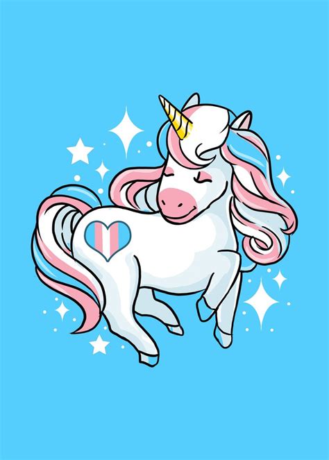 Transgender Unicorn Poster Picture Metal Print Paint By