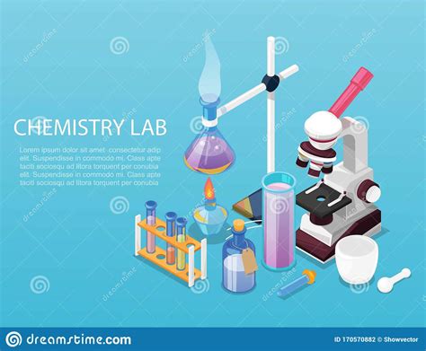 Chemistry Lab Experiment Flat Design Vector Illustration Concept